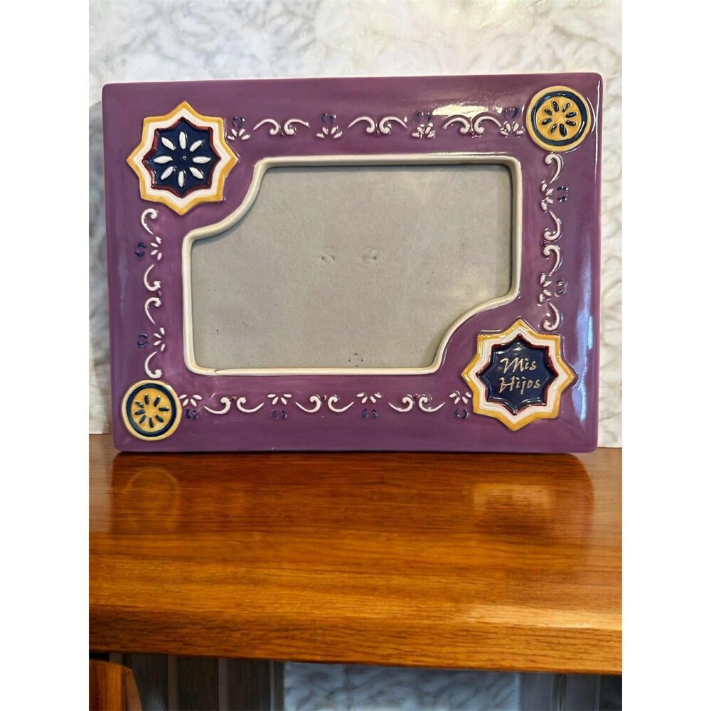 Colorful Ceramic Picture Frame Mexico Free Standing 8x6